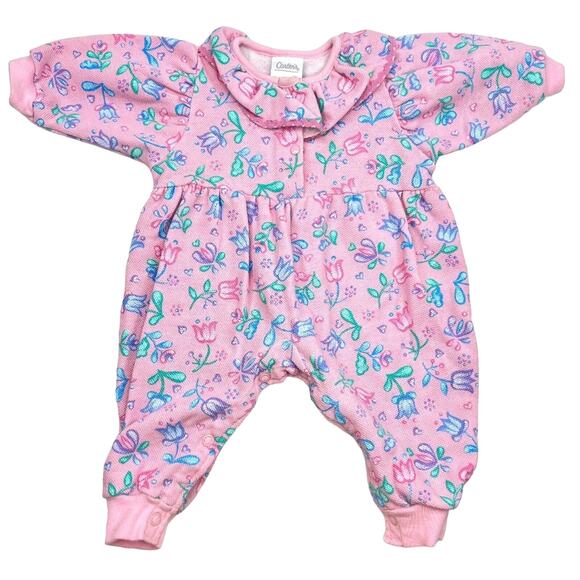 Vintage Carter's Pink Floral Romper 6 Months